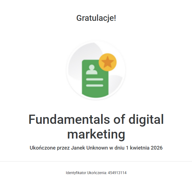 Certyfikat Google Digital Marketing — wycena strony internetowej Gniezno