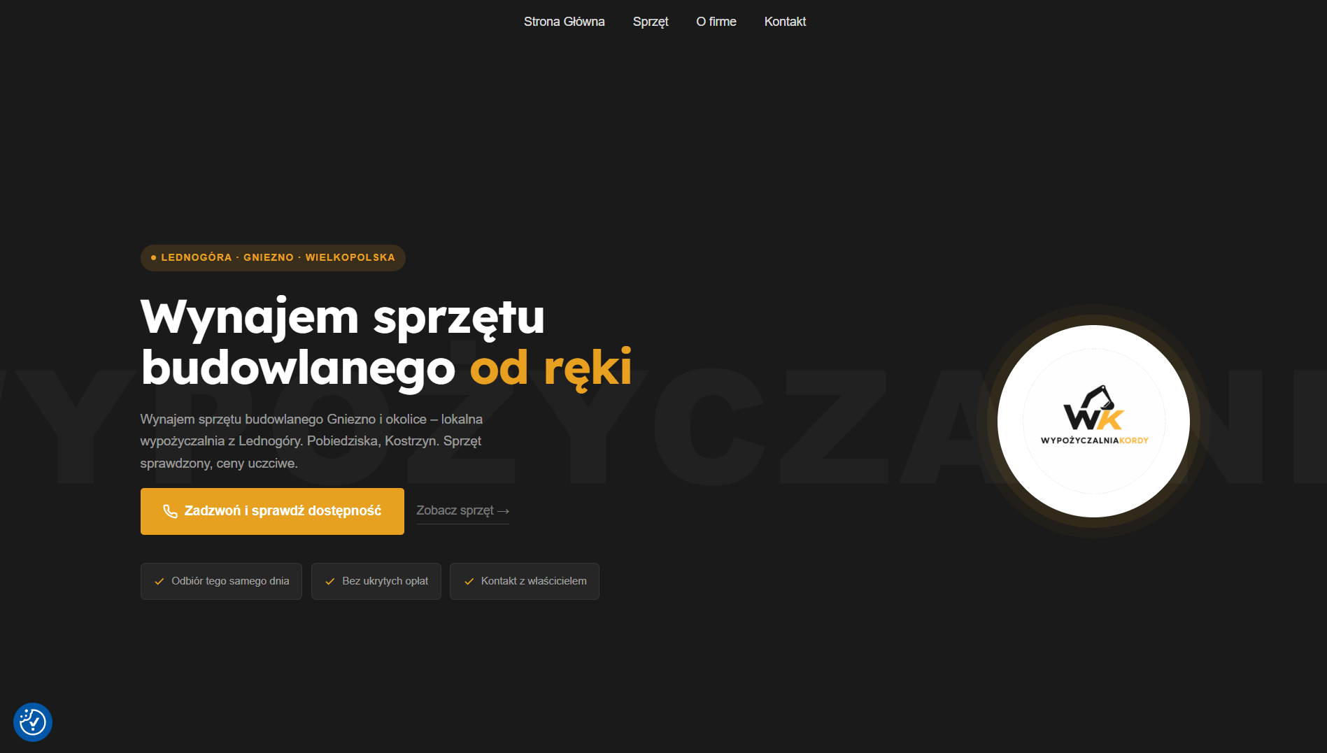 Tworzenie stron internetowych Gniezno – realizacja dla Wypożyczalni Kordy